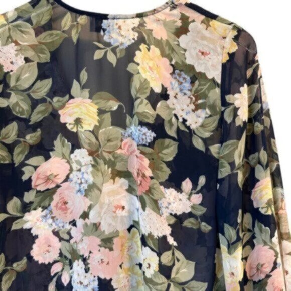 Show Me Your Mumu |  Navy Floral Hippy Dippy Party Blossom Top Blouse Size XS - Picture 9 of 10